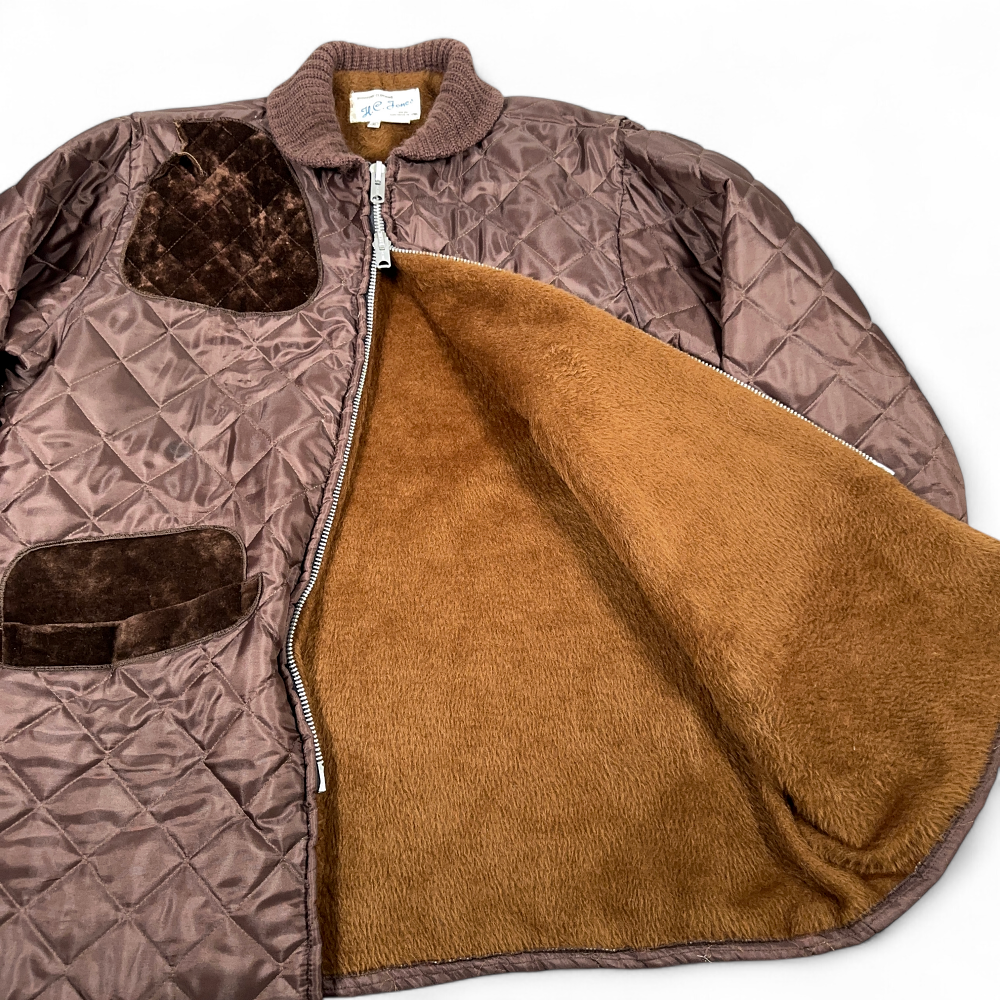 Vintage HC Jones Hunting Coat Adult EXTRA LARGE Brown Quilted Jacket Talon 60s-4 Vintage HC Jones Hunting Coat Adult EXTRA LARGE Brown Quilted Jacket Talon 60s