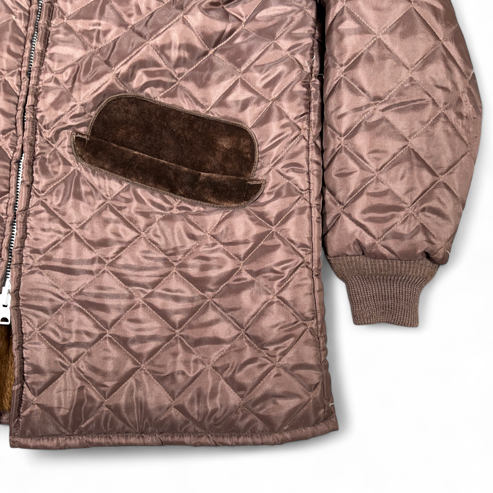 Vintage HC Jones Hunting Coat Adult EXTRA LARGE Brown Quilted Jacket Talon 60s-7 Vintage HC Jones Hunting Coat Adult EXTRA LARGE Brown Quilted Jacket Talon 60s