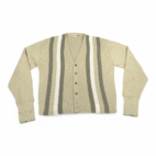 Vintage McGregor Sweater Adult MEDIUM Brown Cardigan Striped Orlon Knit USA 60s