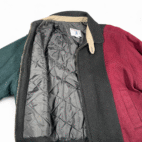 Vintage Manhattan Jacket Adult EXTRA LARGE Black Colorblock Wool Bomber USA 90s