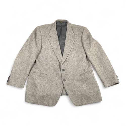 Vintage Farah Jacket Adult 2XL Gray Western Sport Coat Blazer Tweed Wool 80s