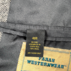 Vintage Farah Jacket Adult 2XL Gray Western Sport Coat Blazer Tweed Wool 80s