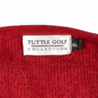 Vintage Tuttle Golf Sweater Adult LARGE Red Angora Wool Blend Preppy Sports 90s