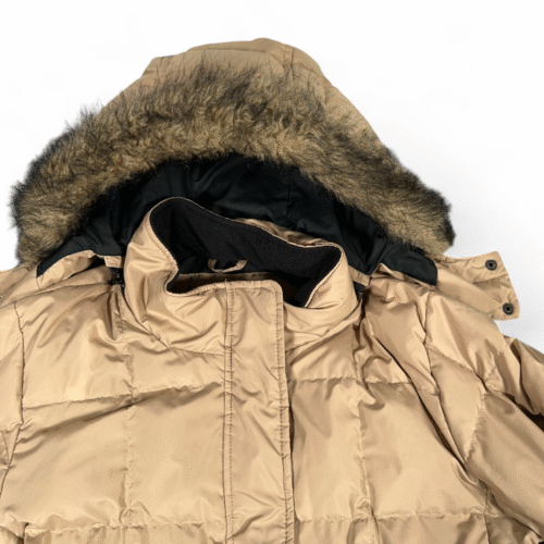 Eddie Bauer Coat Womens EXTRA SMALL Brown Parka Puffer Down Hooded Fur Trim