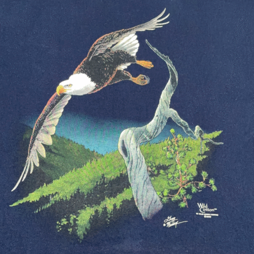 Vintage Eagle Shirt Adult EXTRA LARGE Blue Wild Cotton Manatee Nature USA Y2K