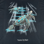 Vintage Sea Turtle Shirt Adult EXTRA LARGE Black Panama City Beach Florida Y2K