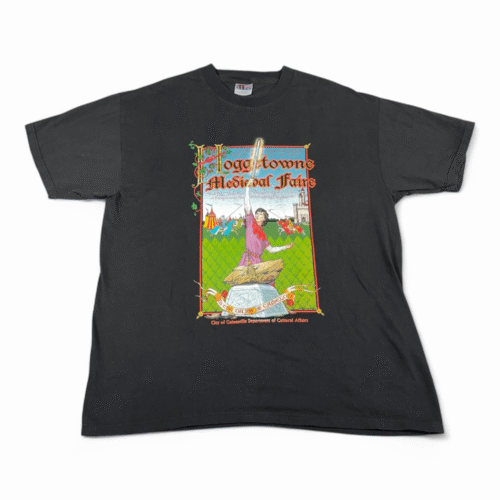 Vintage Hoggetowne Medieval Faire Shirt Adult EXTRA LARGE Black Renaissance Y2K
