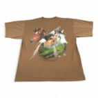 Vintage Horses Shirt Adult EXTRA LARGE Brown Eagle Nature Art USA Made Y2K