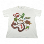 Vintage Reptile Shirt Adult EXTRA LARGE White Amphibian Snake Frog Nature Art