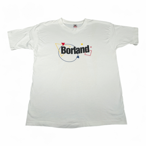 Vintage Borland Shirt Adult EXTRA LARGE White Software Programming Code USA 90s
