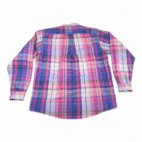 Vintage Colours Alexander Julian Shirt Adult LARGE Pink Plaid Madras Purple 90s