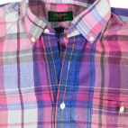 Vintage Colours Alexander Julian Shirt Adult LARGE Pink Plaid Madras Purple 90s