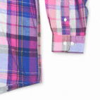 Vintage Colours Alexander Julian Shirt Adult LARGE Pink Plaid Madras Purple 90s