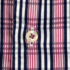 Peter Millar Shirt Adult 2XL XXL Pink Blue White Plaid Button Up Designer
