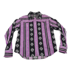 Vintage Western Shirt Adult EXTRA LARGE Black Aztec Southwestern Pearl Snap 90s