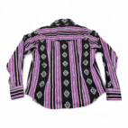 Vintage Western Shirt Adult EXTRA LARGE Black Aztec Southwestern Pearl Snap 90s