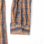 Patagonia Shirt Adult MEDIUM Brown Orange Plaid Flannel Organic Cotton Outdoor