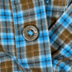 Patagonia Shirt Adult MEDIUM Blue Green Plaid Flannel Organic Cotton Outdoor