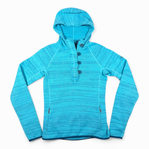 North Face Sweater Womens SMALL Blue Hoodie Henley Outdoor Fleece Raglan