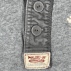 Hollister Shirt Adult EXTRA LARGE Gray Henley Longboard Surfer Beach Casual Cali