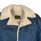 Vintage Wrangler Jacket Adult EXTRA LARGE Blue Wrange Coat Sherpa Denim USA 70s