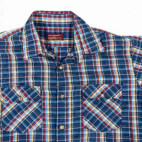 Vintage Kingsport Shirt Adult MEDIUM Blue Plaid Rainbow Sears Button Down 80s