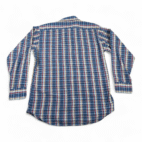 Vintage Kingsport Shirt Adult MEDIUM Blue Plaid Rainbow Sears Button Down 80s