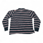 Vintage Abercrombie Fitch Polo Shirt Adult LARGE Blue Striped Muscle Preppy 90s