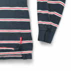 Vintage Abercrombie Fitch Polo Shirt Adult LARGE Blue Striped Muscle Preppy 90s