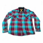 Stapleford Shirt Adult MEDIUM Green Plaid Flannel Cotton Outdoor Y2K