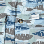 LL Bean Fishing Shirt Adult 2XL Blue Fish Print Allover Outdoor Angler Nylon