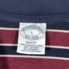 Brooks Brothers Polo Shirt Adult LARGE Blue Red Striped Slim Golden Fleece