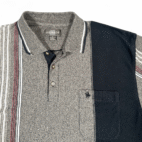 Vintage Knights Sportswear Polo Shirt Adult LARGE Gray Colorblock Striped 90s