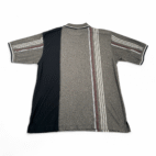 Vintage Knights Sportswear Polo Shirt Adult LARGE Gray Colorblock Striped 90s