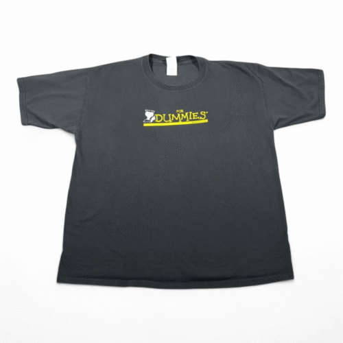 Vintage For Dummies Shirt Adult EXTRA LARGE Black Books Wiley How To Novelty 90s