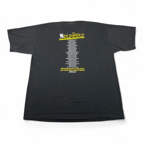 Vintage For Dummies Shirt Adult EXTRA LARGE Black Books Wiley How To Novelty 90s