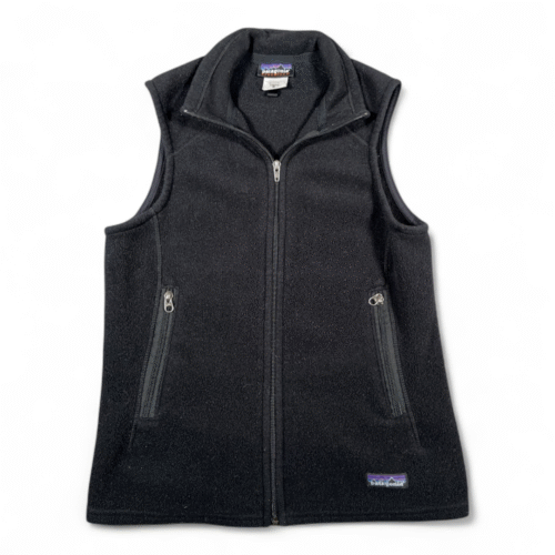 Patagonia Vest Womens MEDIUM Black Synchilla Fleece Full Zip Outdoor Gorpcore