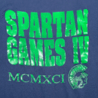 Vintage Michigan State University Shirt Adult LARGE Blue Spartan Games MSU 90s