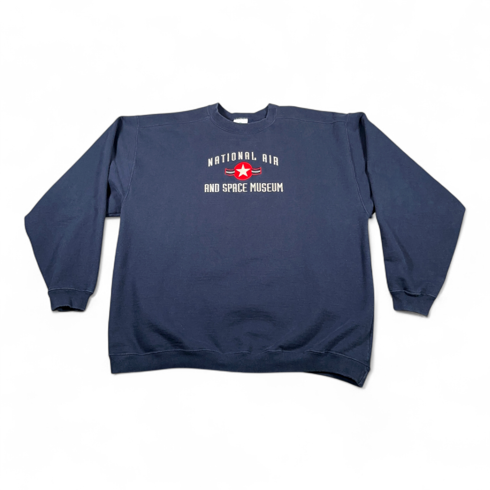 Vintage Smithsonian Sweater Adult EXTRA LARGE Blue Air Space Museum USA Made 90s