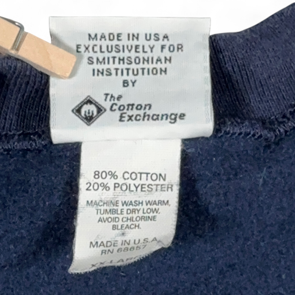 Vintage Smithsonian Sweater Adult EXTRA LARGE Blue Air Space Museum USA Made 90s