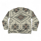 Lucky Brand Sweater Adult 2XL Gray Southwestern Geometric Fleece Pullover Henley