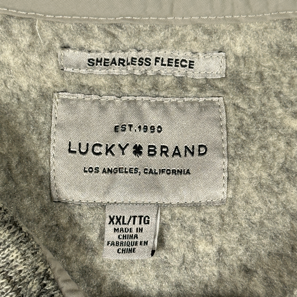 Lucky Brand Sweater Adult 2XL Gray Southwestern Geometric Fleece Pullover Henley-4 Lucky Brand Sweater Adult 2XL Gray Southwestern Geometric Fleece Pullover Henley