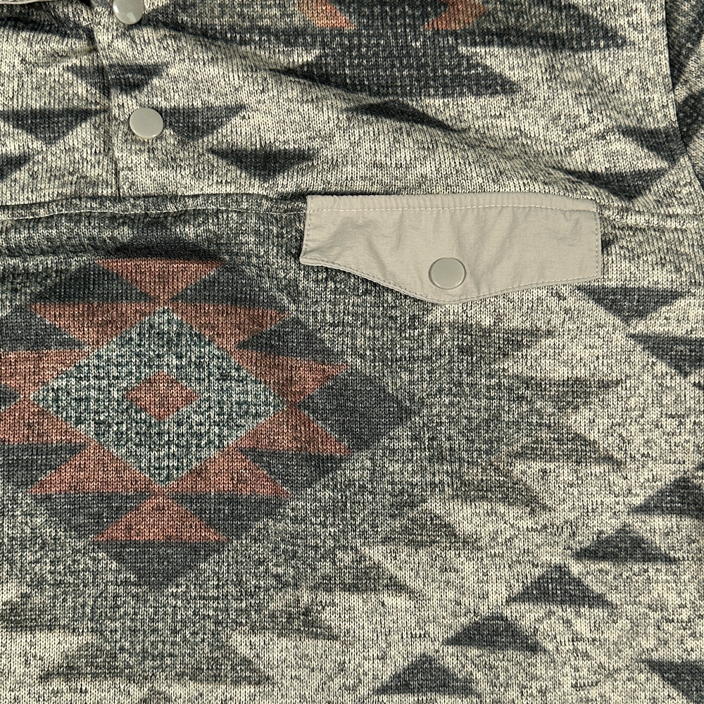 Lucky Brand Sweater Adult 2XL Gray Southwestern Geometric Fleece Pullover Henley-5 Lucky Brand Sweater Adult 2XL Gray Southwestern Geometric Fleece Pullover Henley