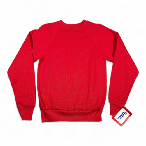 Vintage Tultex Sweater Adult EXTRA SMALL Red Raglan Sweatshirt Deadstock USA 90s