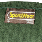 Vintage Sears Sweater Vest Adult SMALL Green Orlon Acrylic Knit V Neck USA 70s