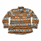Eddie Bauer Shirt Adult EXTRA LARGE Orange Gray Southwest Aztec Fleece Shacket