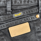 Wrangler Jeans Mens 36x35 Black Straight Leg Workwear Cowboy Cut Cotton Denim