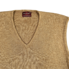 Vintage Kingsport Sweater Vest Adult MEDIUM Brown V Neck Knit USA Made 70s