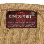 Vintage Kingsport Sweater Vest Adult MEDIUM Brown V Neck Knit USA Made 70s