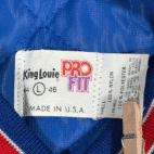 Vintage Teamsters Jacket Adult LARGE Blue King Louie Satin Bomber Union Made 80s